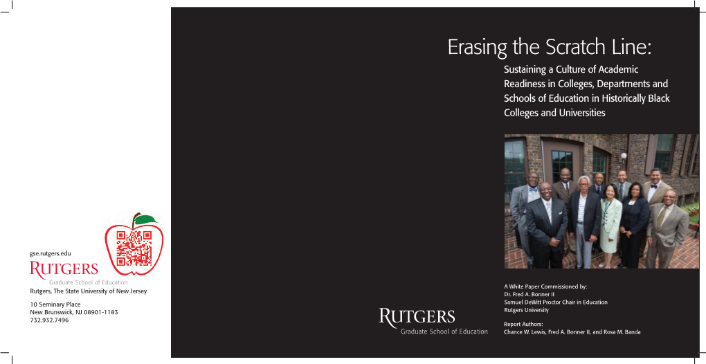 Erasing the Scratch Line: Sustaining a Culture of Academic Readiness in Colleges, Departments and Schools of Education in Historically Black Colleges and Universities