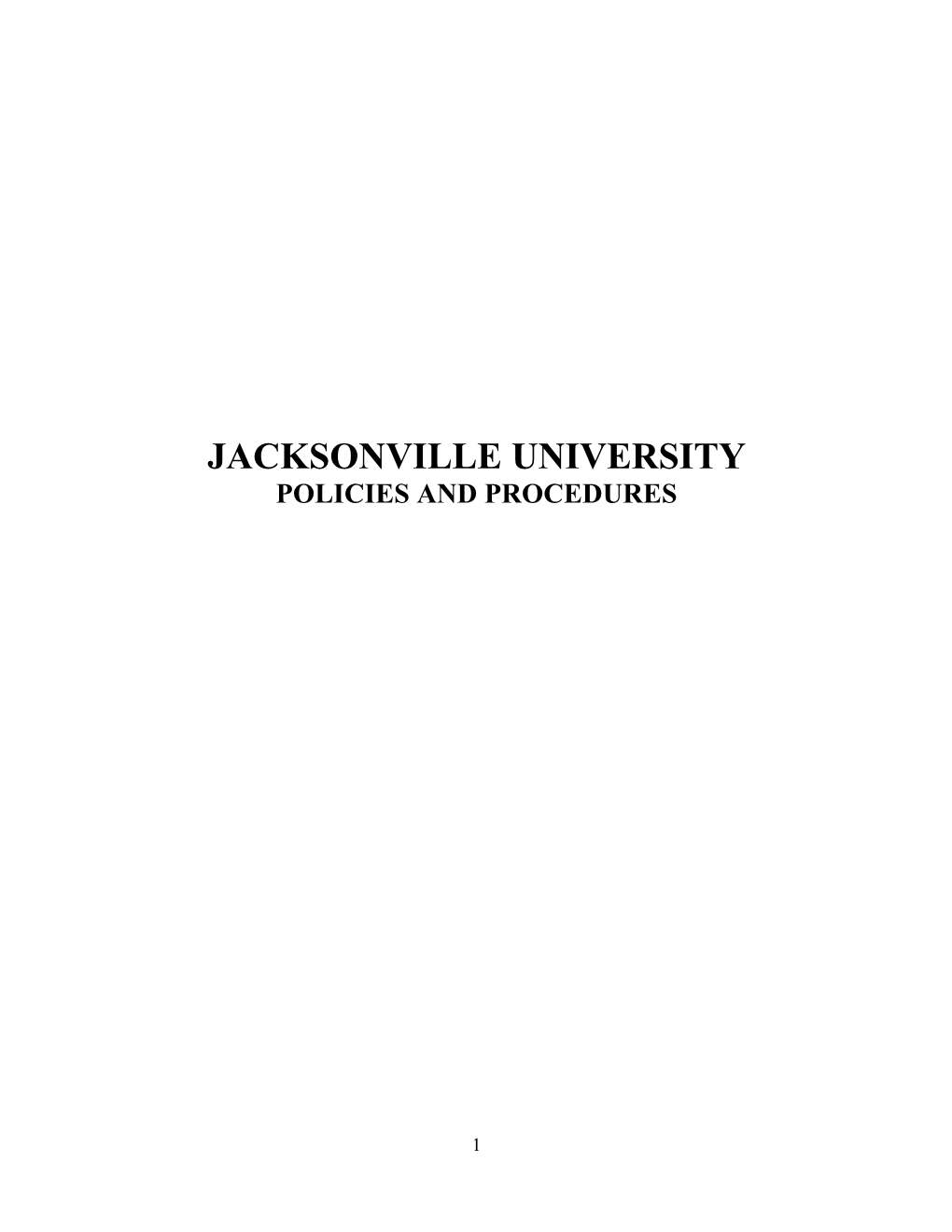 Jacksonville University Policies and Procedures