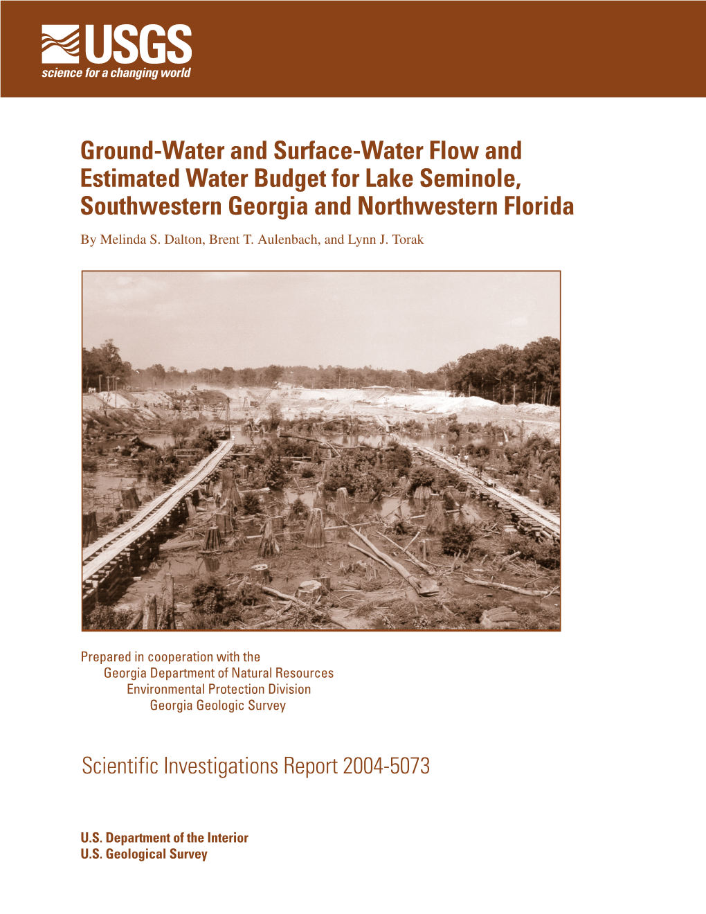 Ground-Water and Surface-Water Flow and Estimated Water Budget for Lake Seminole, Southwestern Georgia and Northwestern Florida by Melinda S