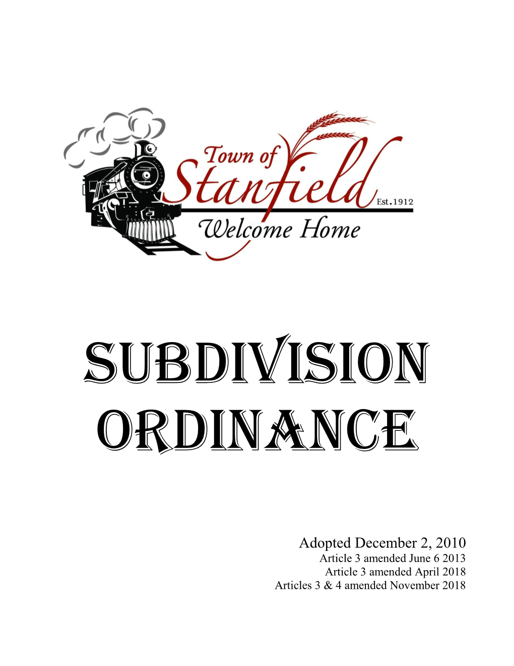 Subdivision Ordinance