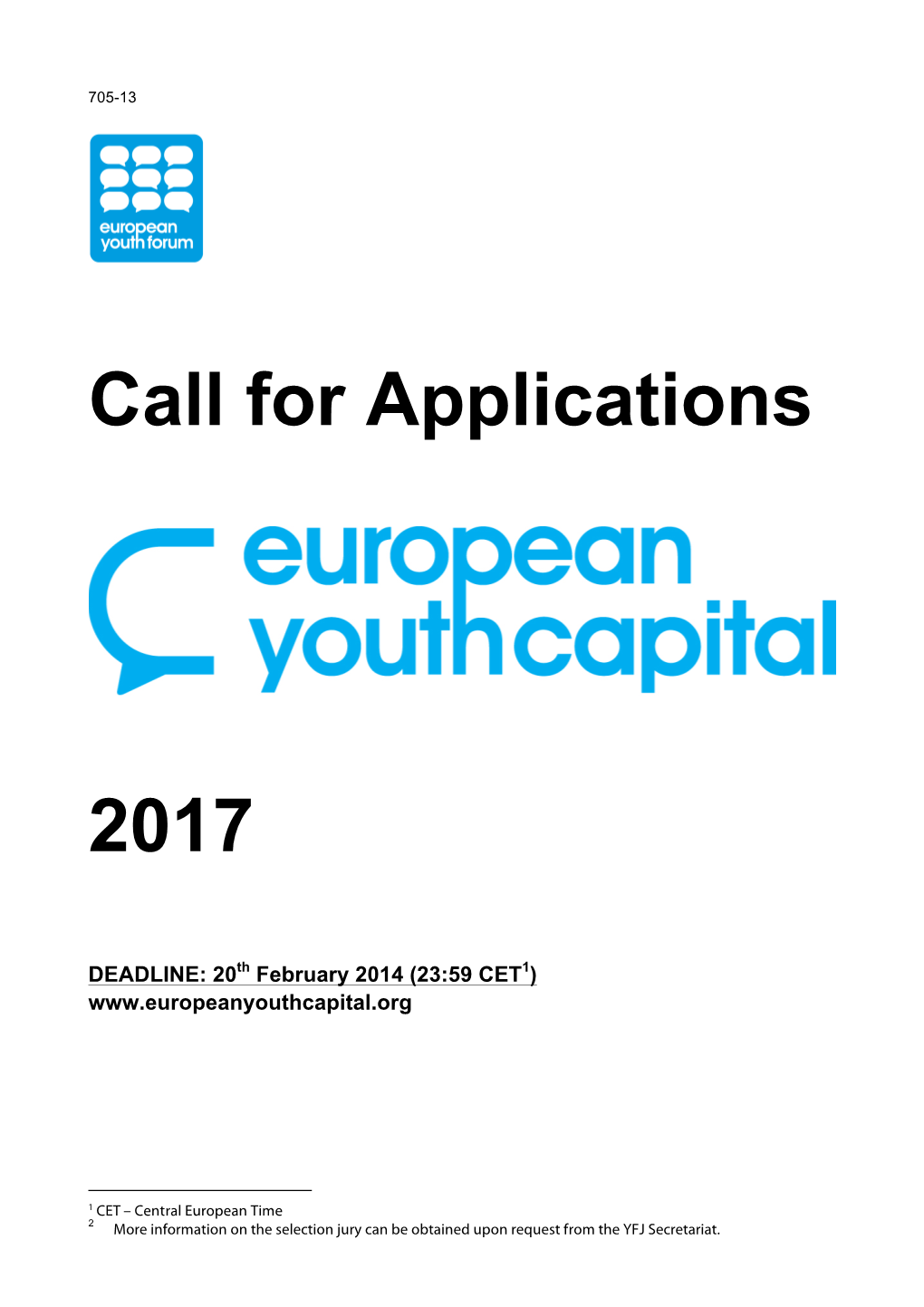 Call for Applications 2017