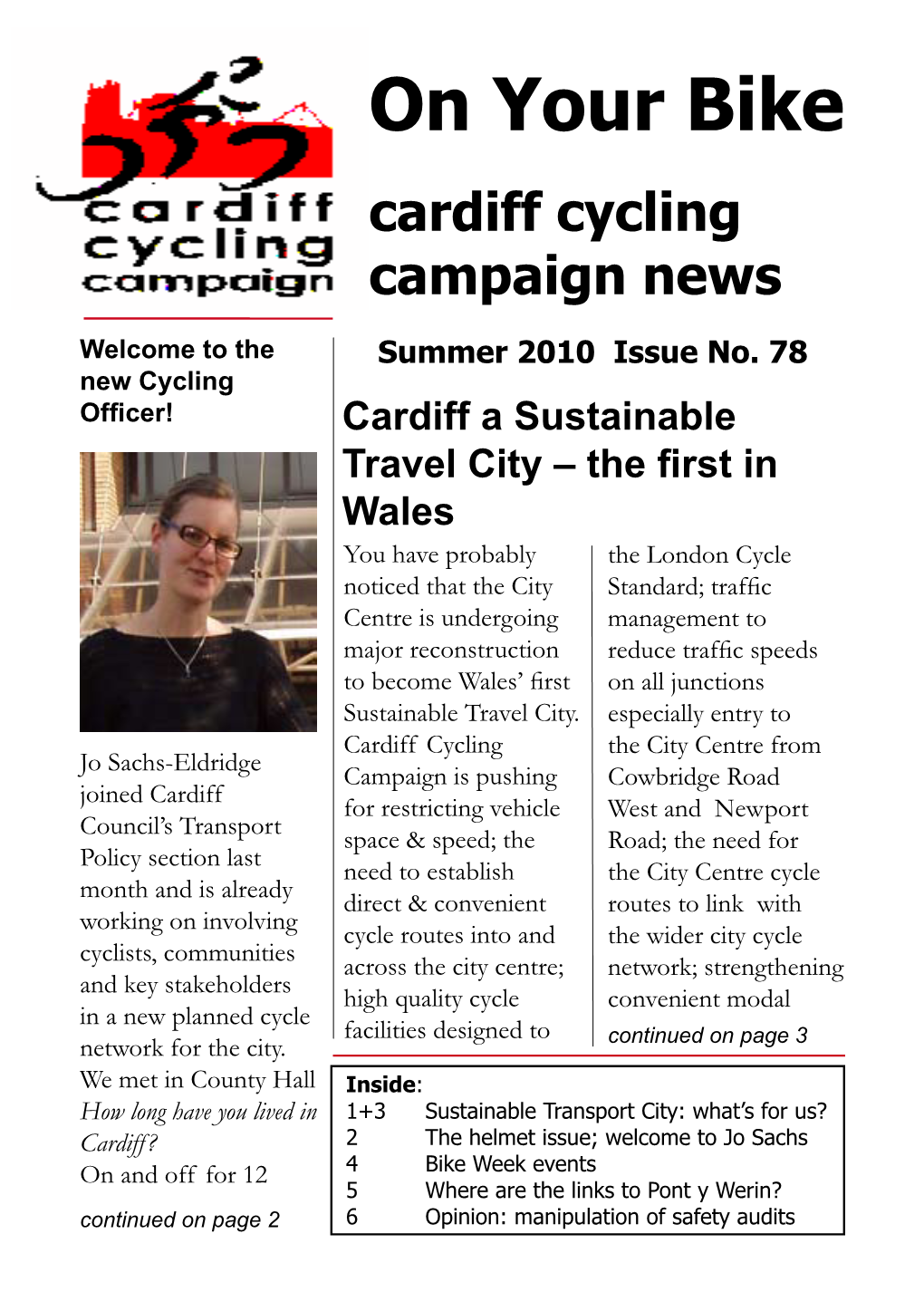 On Your Bike Cardiff Cycling Campaign News