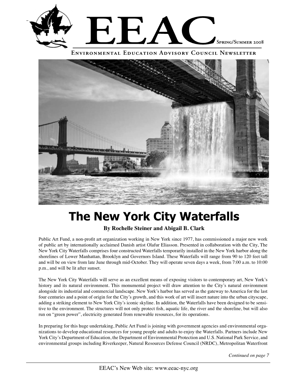 The New York City Waterfalls by Rochelle Steiner and Abigail B