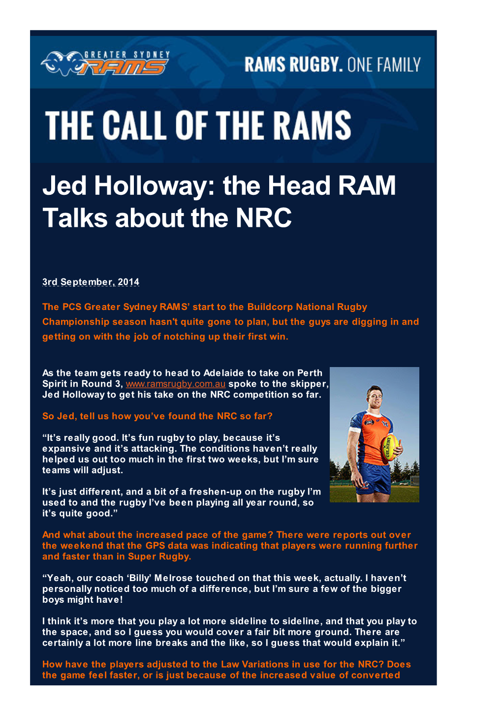 Jed Holloway: the Head RAM Talks About the NRC