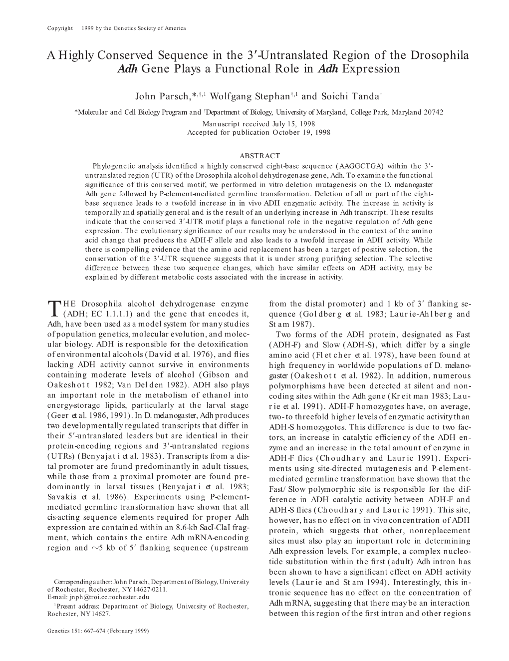 A Highly Conserved Sequence in the 3 -Untranslated Region