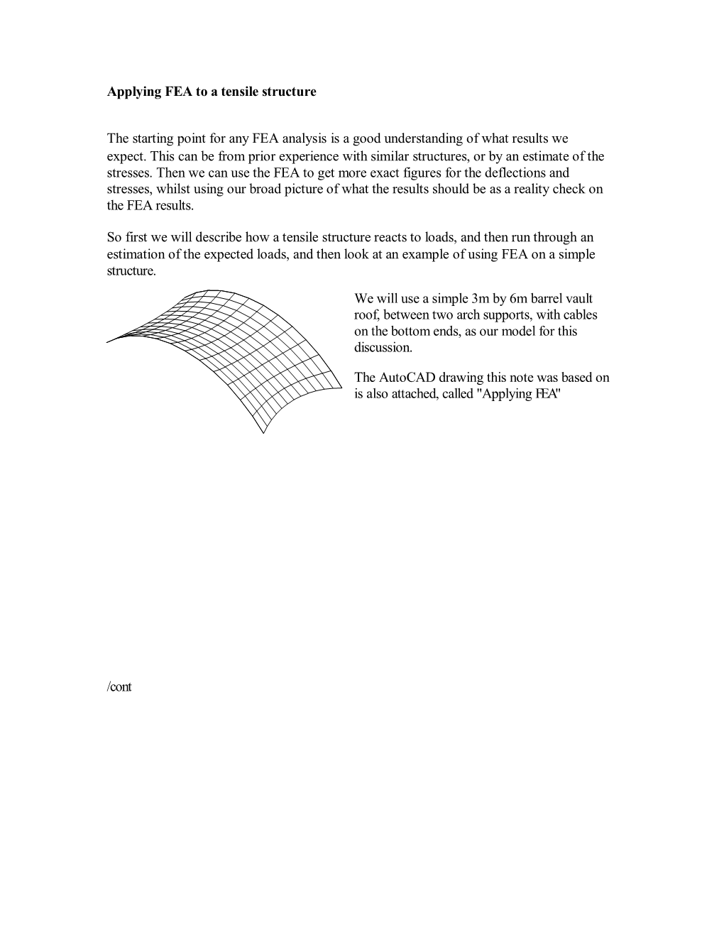 Applying FEA to a Tensile Structure