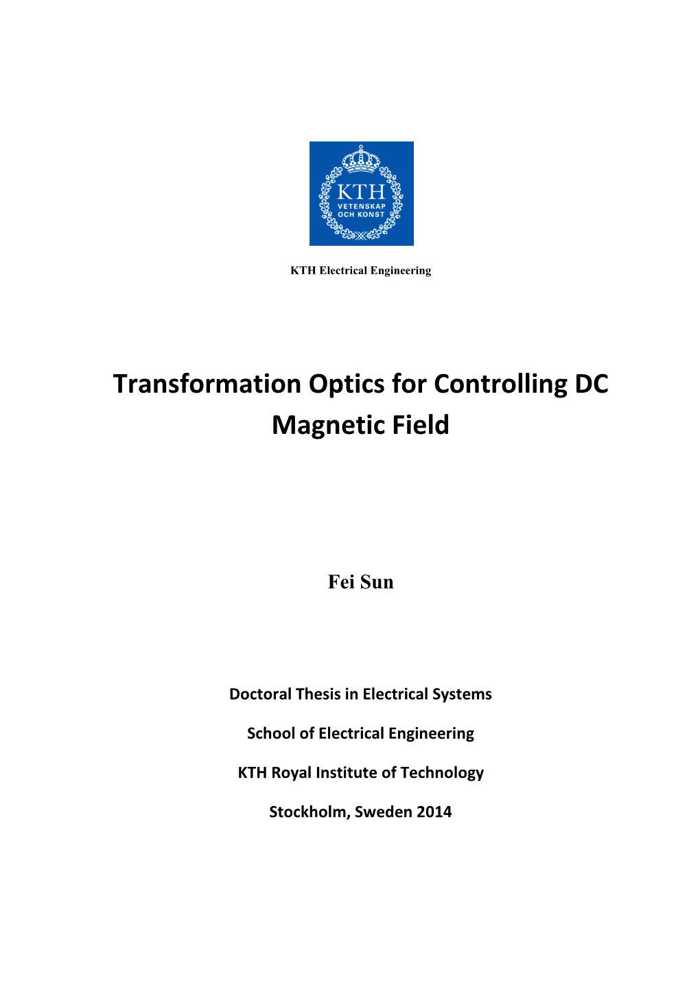 Transformation Optics for Controlling DC Magnetic Field
