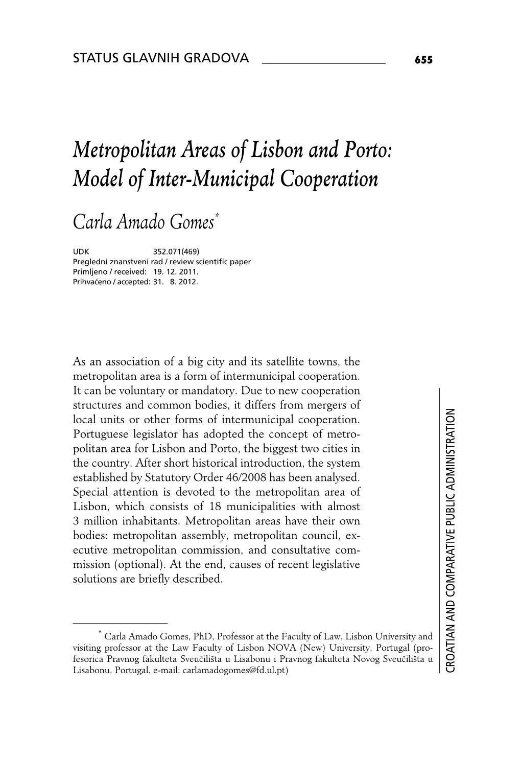 Model of Inter-Municipal Cooperation