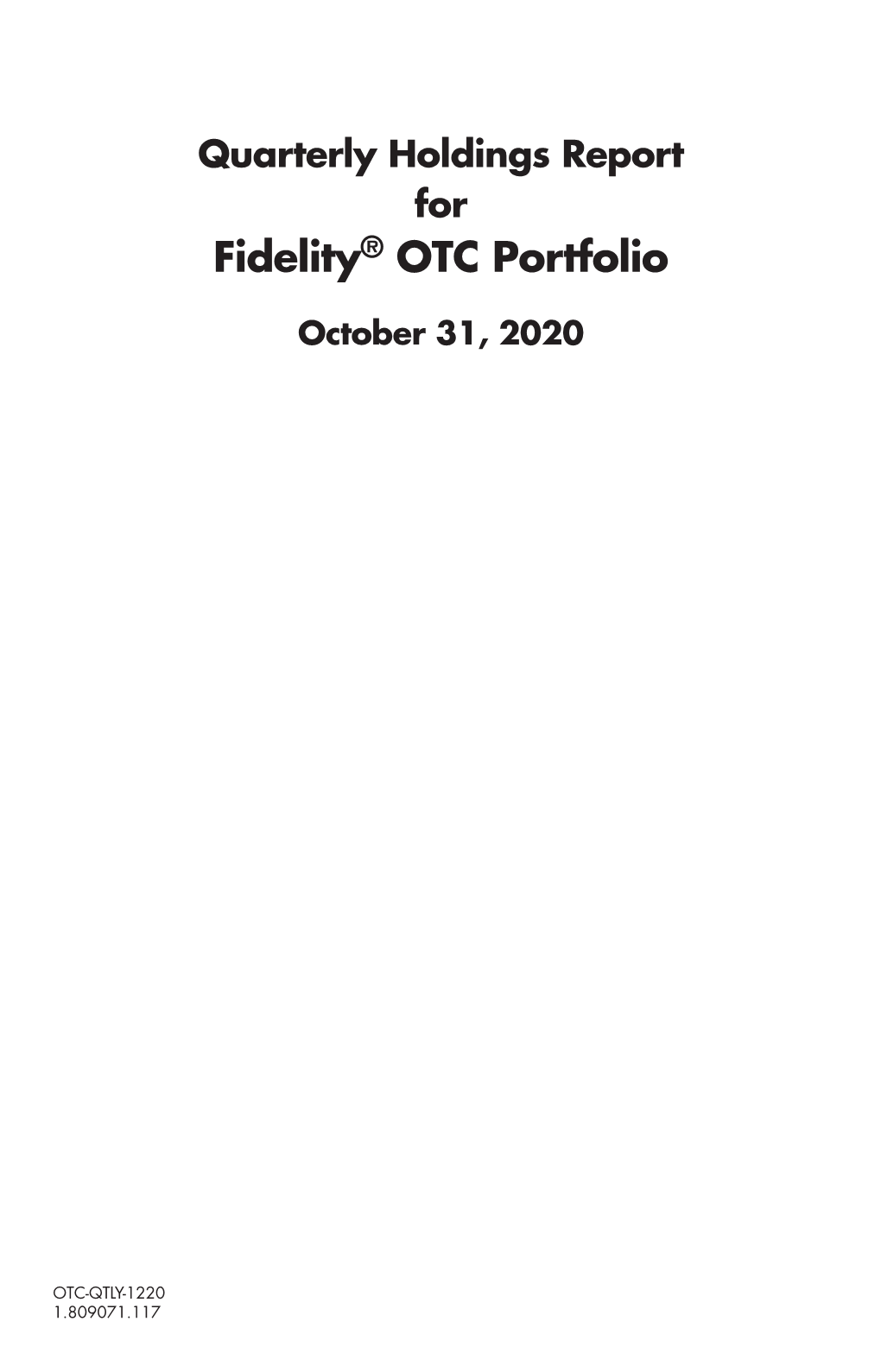 Fidelity® OTC Portfolio