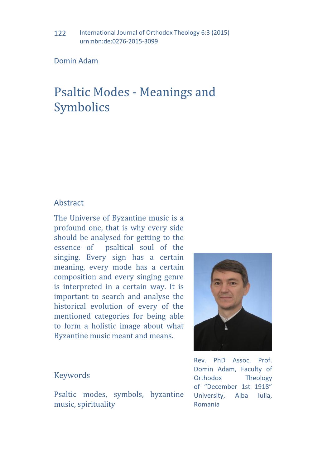 Psaltic Modes - Meanings and Symbolics