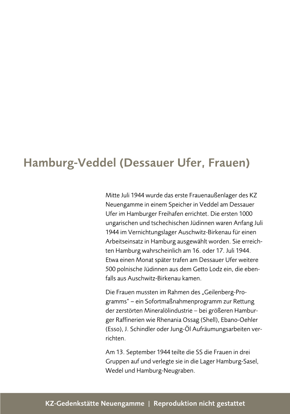 Hamburg-Veddel (Dessauer Ufer, Frauen)