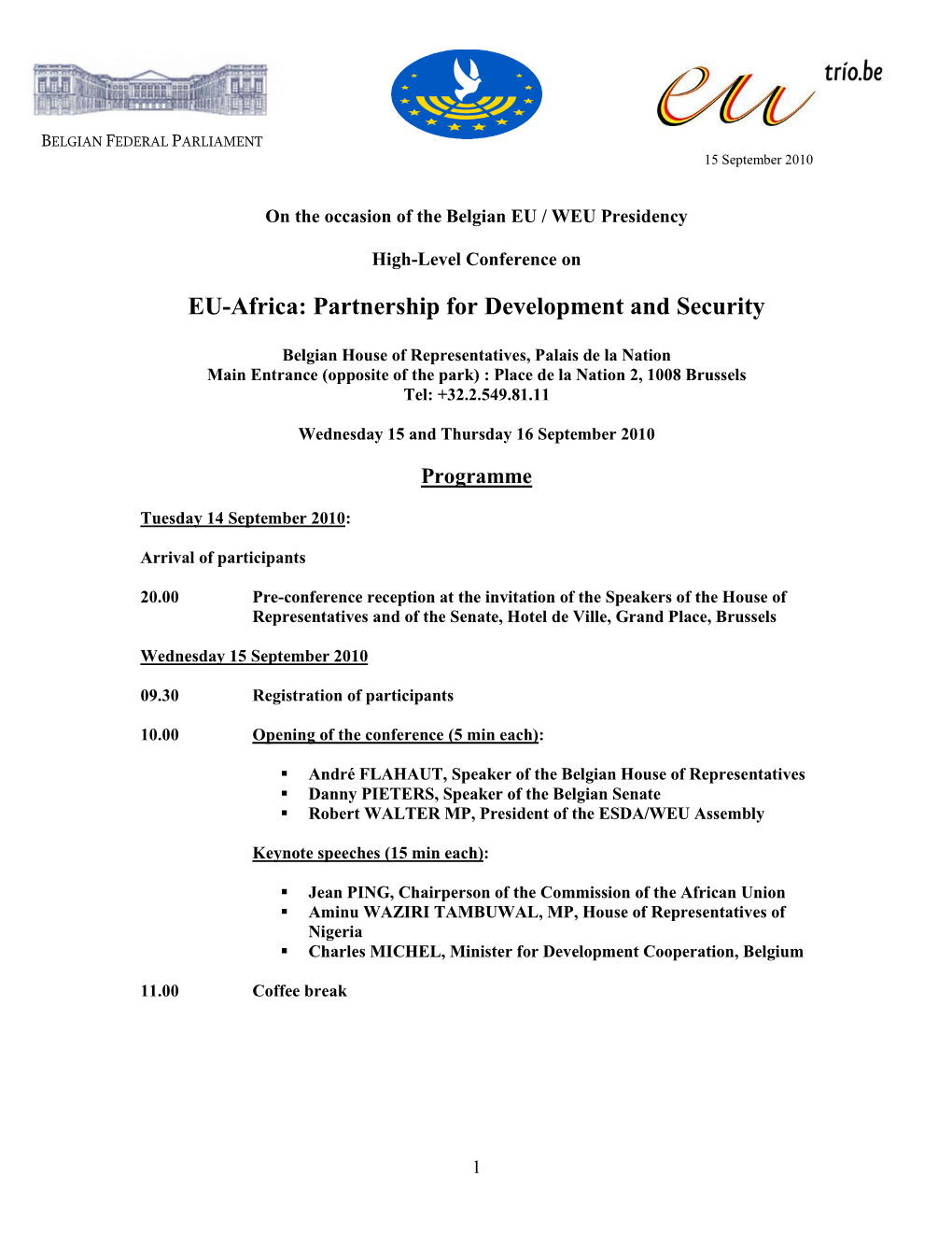 EU-Africa: Partnership for Development and Security