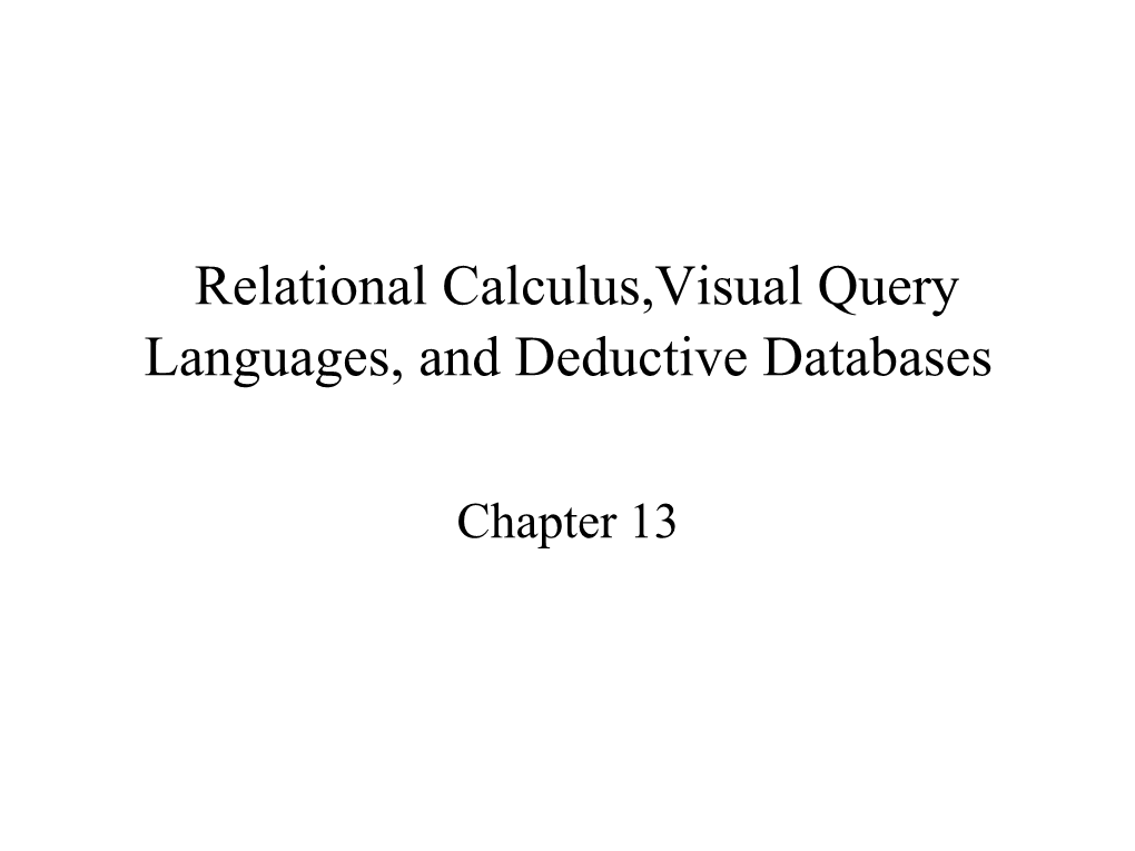 Relational Calculus and Visual Query Languages