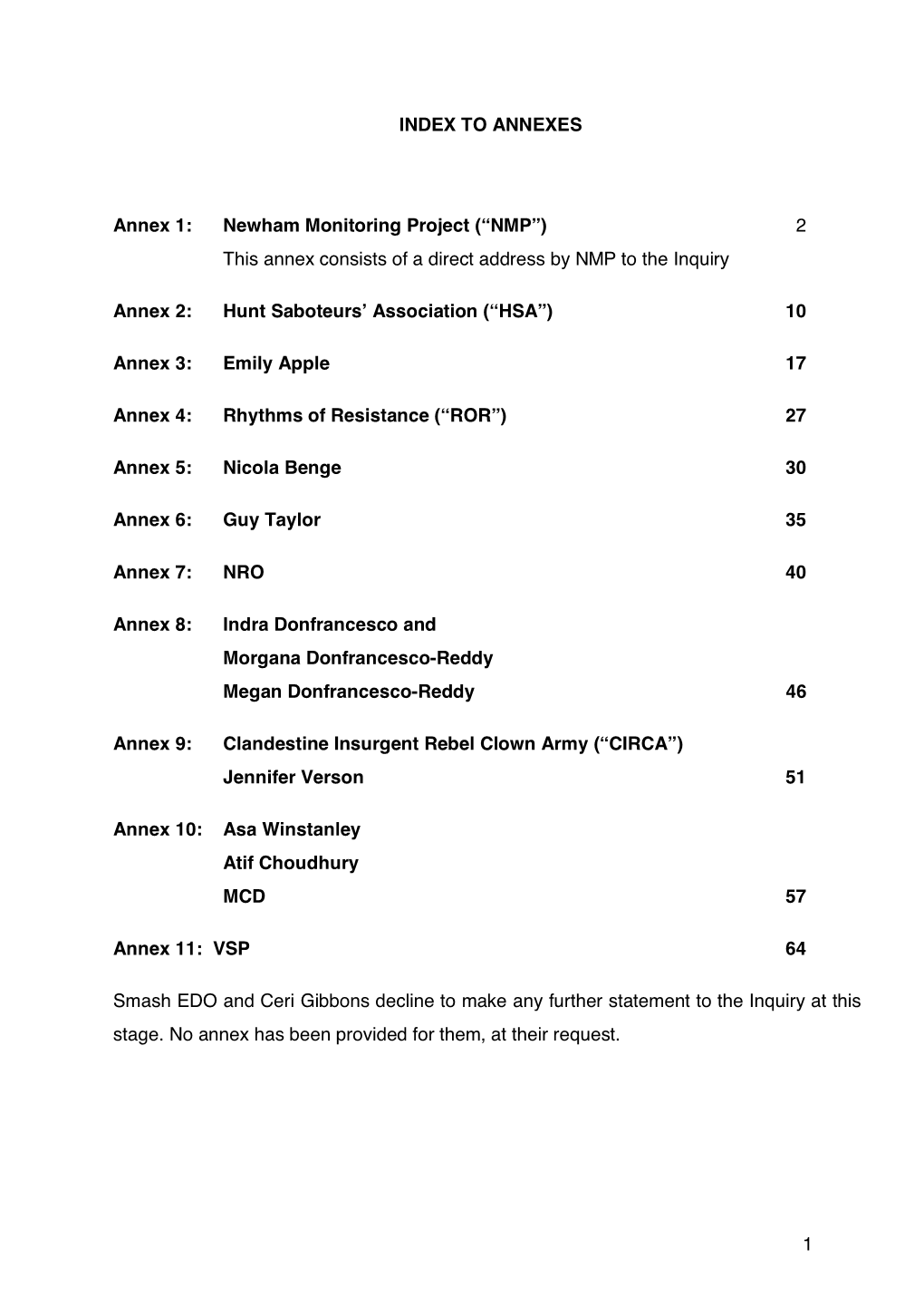 Newham Monitoring Project (“NMP”) 2 This Annex Consists of a Direct Address by NMP to the Inquiry