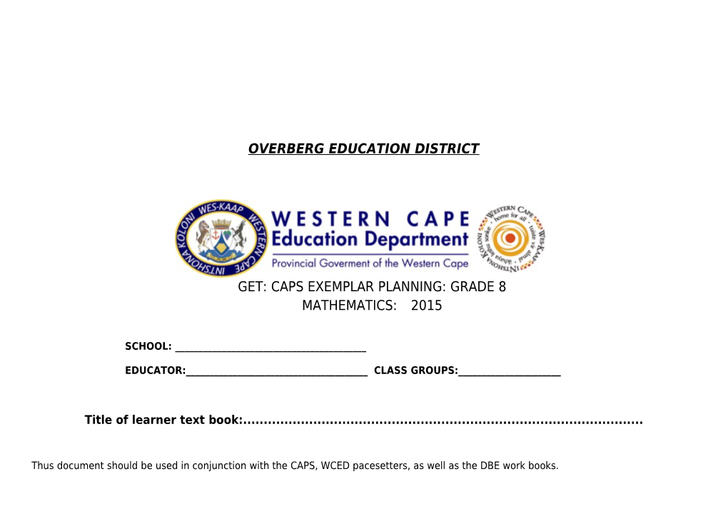 Get: Caps Exemplar Planning: Grade 8