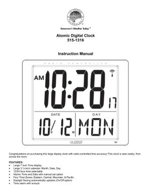 Atomic Digital Clock 515-1316 Instruction Manual