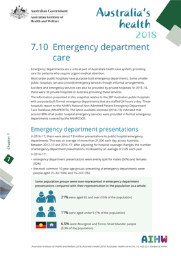7.10 Emergency Department Care