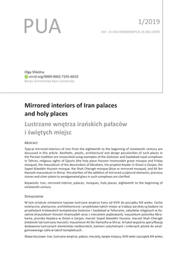 Mirrored Interiors of Iran Palaces and Holy Places Lustrzane Wnętrza Irańskich Pałaców I Świętych Miejsc