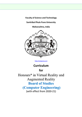 Honours* in Virtual Reality and Augmented Reality Board of Studies (Computer Engineering) (With Effect from 2020-21)