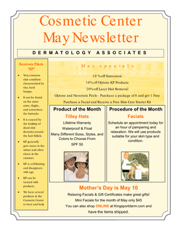 Cosmetic Center May Newsletter
