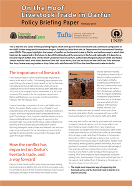 On the Hoof Livestock Trade in Darfur