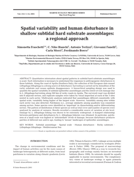 Spatial Variability and Human Disturbance in Shallow Subtidal Hard Substrate Assemblages: a Regional Approach