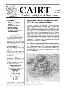 Newsletter of the Scottish Maps Forum