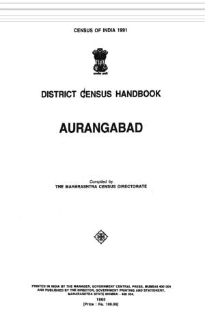 District Census Handbook, Aurangabad, Part XII-A & B, Series-14