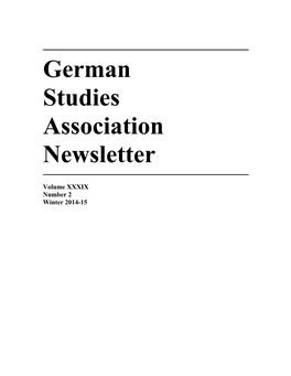 German Studies Association Newsletter