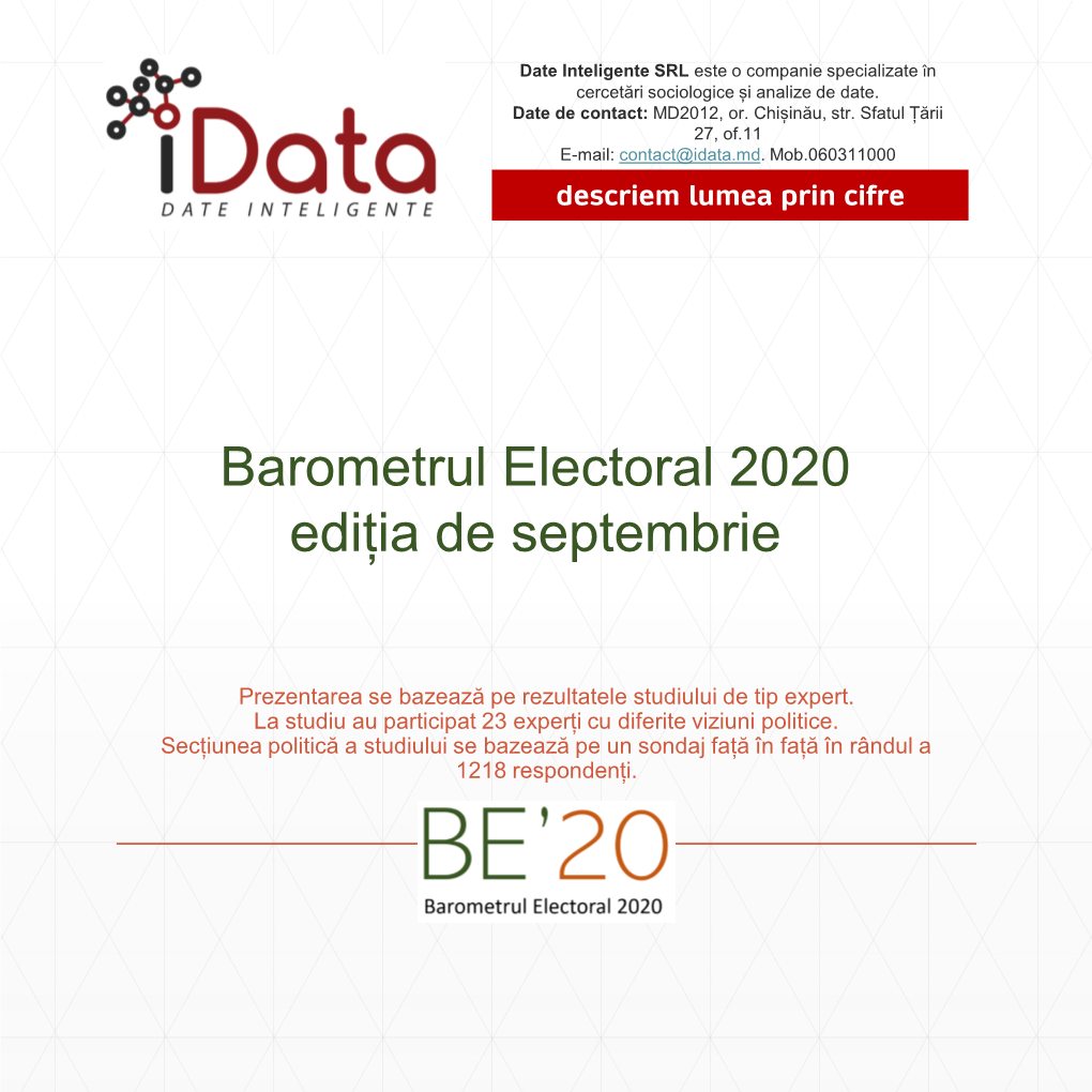 Barometrul Electoral 2020 Ediția De Iulie