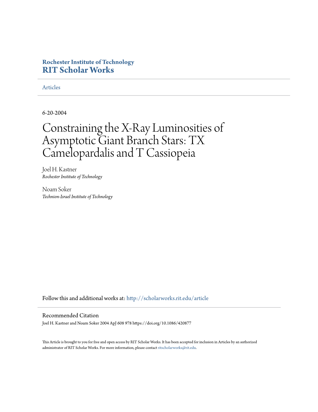 Constraining the X-Ray Luminosities of Asymptotic Giant Branch Stars: TX Camelopardalis and T Cassiopeia Joel H