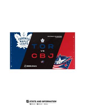 Toronto Maple Leafs (8) Vs. Columbus Blue Jackets (9).Pdf