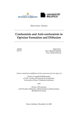 Conformists and Anti-Conformists in Opinion Formation and Diffusion