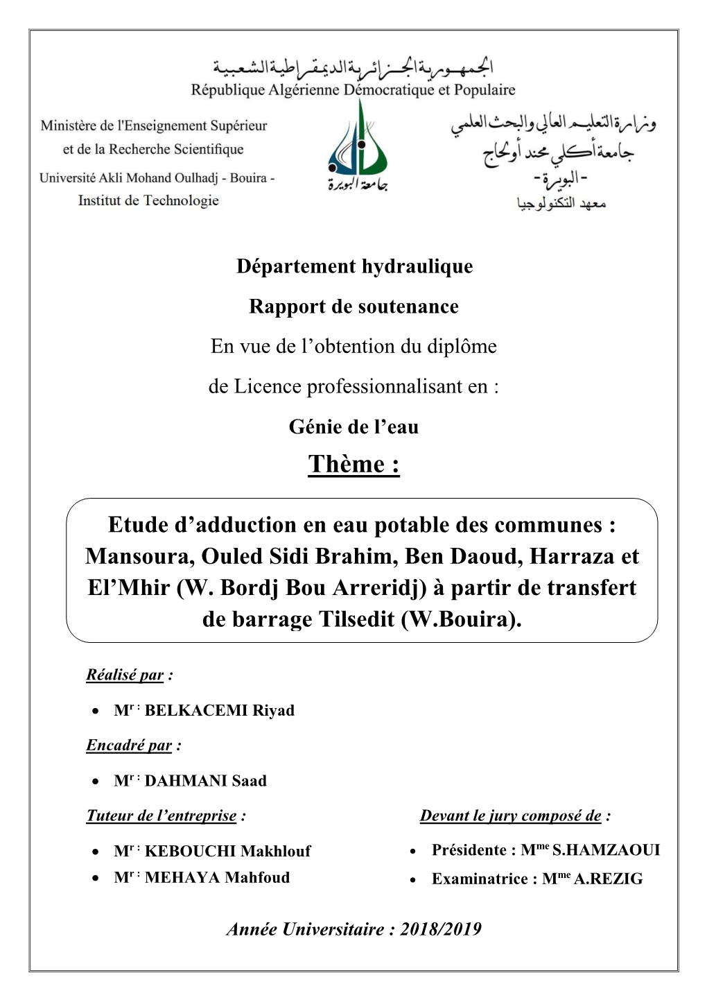 Etude D'adduction En Eau Potable Des Communes.Pdf