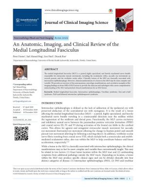 An Anatomic, Imaging, and Clinical Review of the Medial Longitudinal