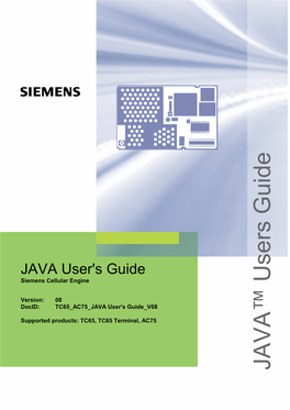 JAVA User's Guide Siemens Cellular Engine