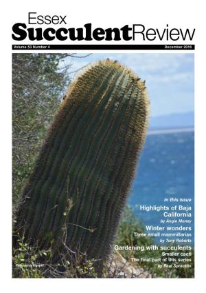 Highlights of Baja California Winter Wonders Gardening with Succulents