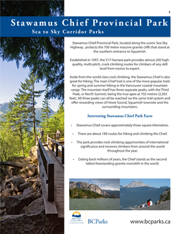 Stawamus Chief Provincial Park Sea to Sky Corridor Parks
