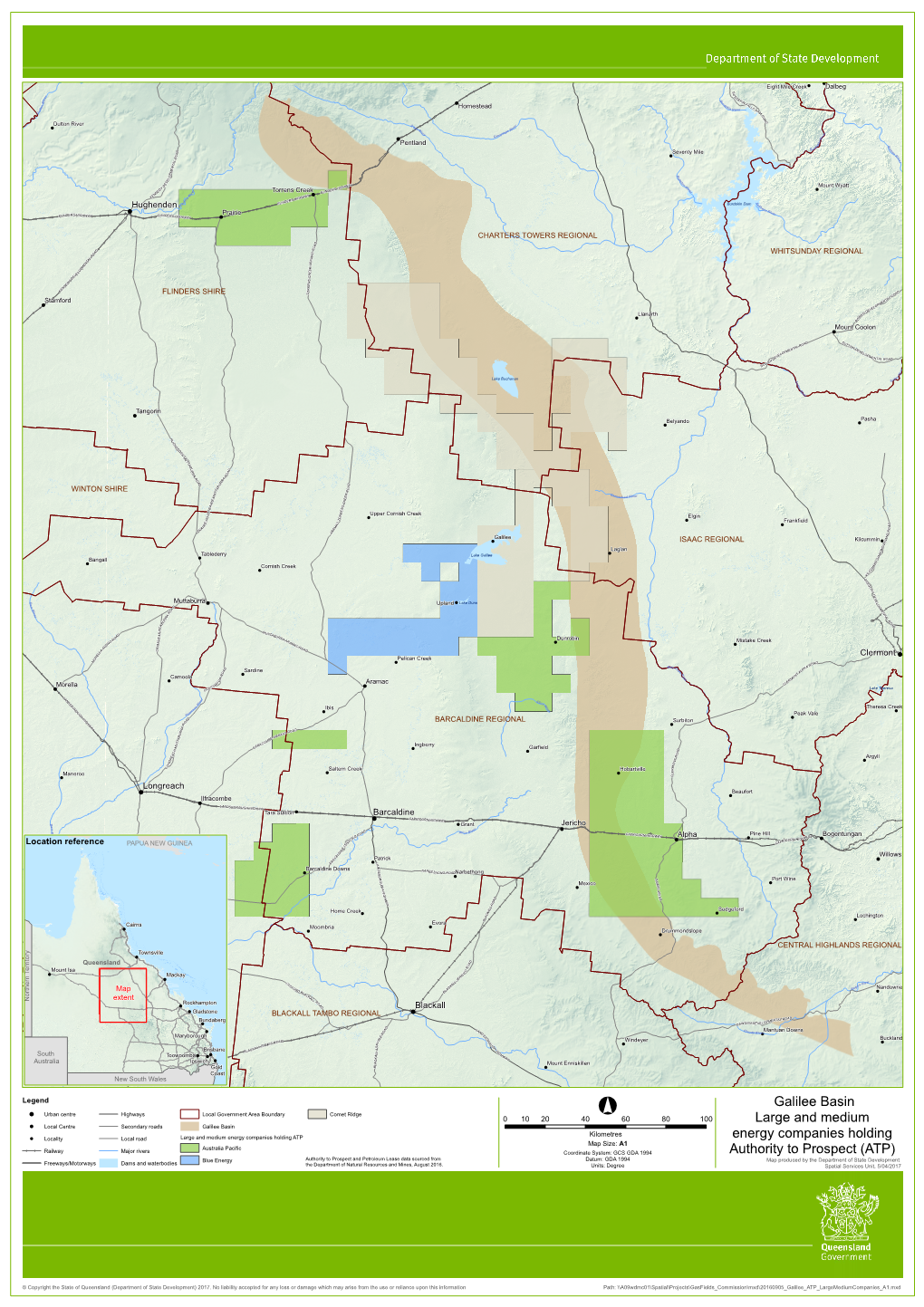 Galilee Basin Large and Medium Energy Companies Holding