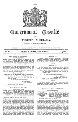 WESTERN AUSTRALIIA. [Published by Authority at 3.30 P.M.]