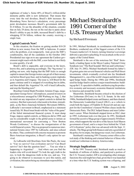 Michael Steinhardt's 1991 Corner of the U.S. Treasury Market