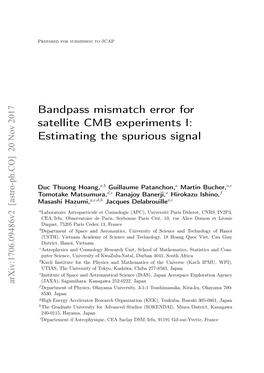 Bandpass Mismatch Error for Satellite CMB Experiments I: Estimating the Spurious Signal