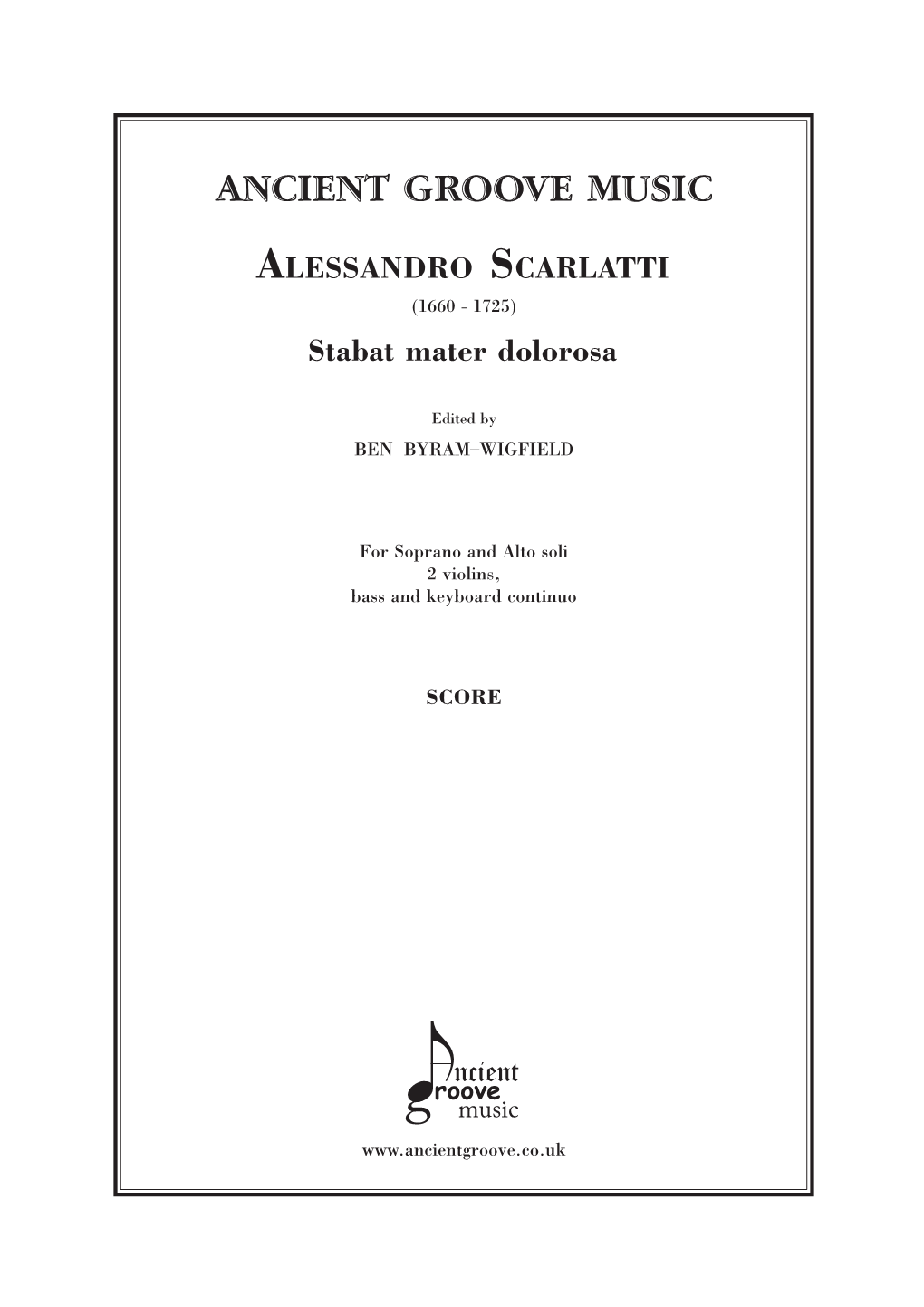 Scarlatti a Stabat Mater Cover.Indd