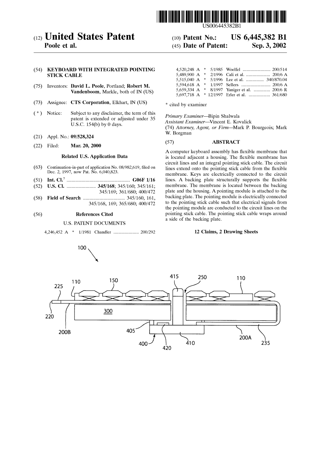 (12) United States Patent (10) Patent No.: US 6,445,382 B1 Poole Et Al