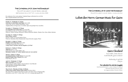 Lobet Den Herrn: German Music for Quire
