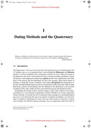Dating Methods and the Quaternary