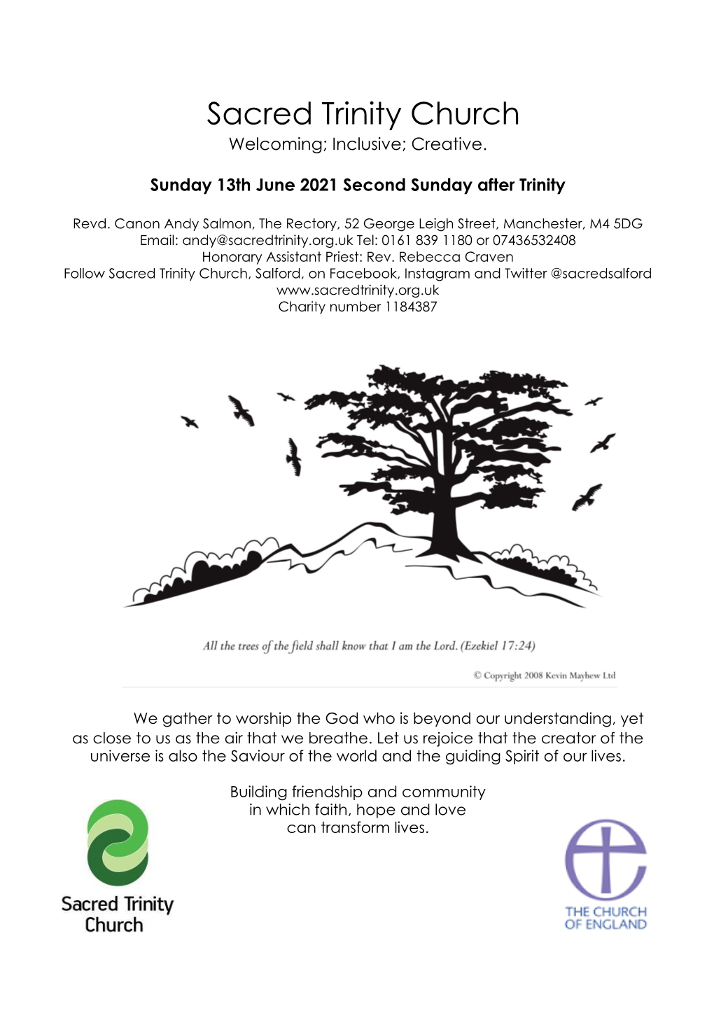 Sunday 13Th June 2021 Second Sunday After Trinity