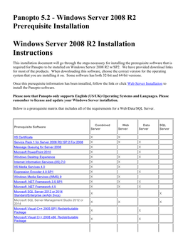 Windows Server 2008 R2 Installation Instructions