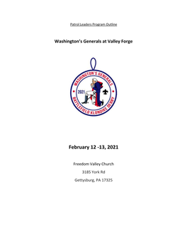 Washington's Generals at Valley Forge February 12