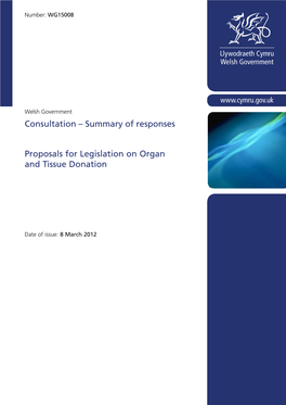 Consultation – Summary of Responses Proposals For